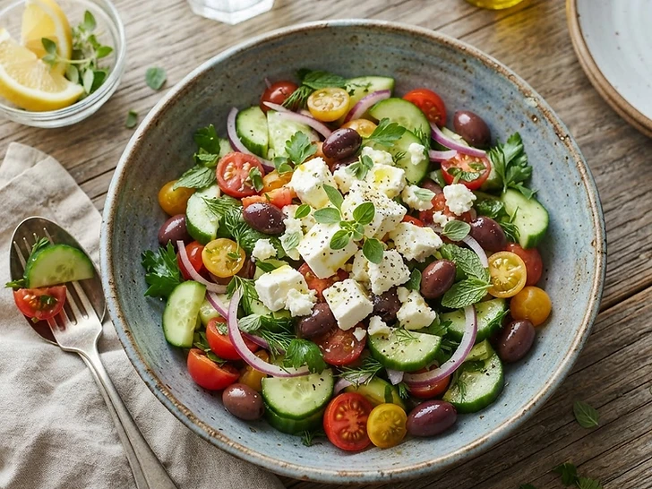 Mediterranean Cucumber And Feta Power Salad