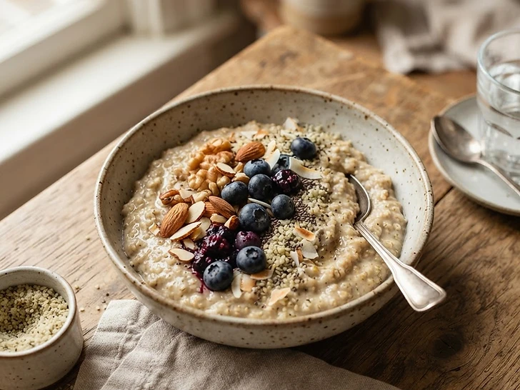 Protein Packed Hemp and Flax Breakfast Porridge