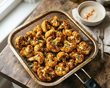 Air Fryer Crispy Turmeric Cauliflower