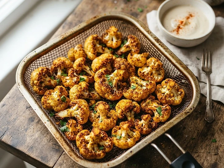 Air Fryer Crispy Turmeric Cauliflower