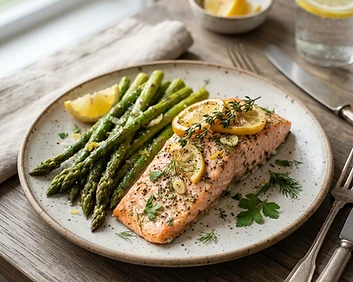 Lemon Herb Baked Salmon with Asparagus