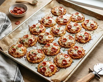 Low Carb Cauliflower Crust Pizza Bites