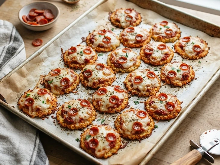 Low Carb Cauliflower Crust Pizza Bites