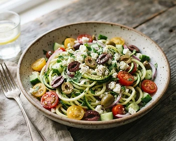 Zucchini Noodle Greek Salad