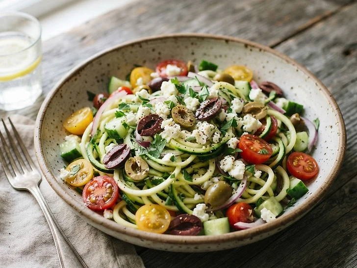 Zucchini Noodle Greek Salad
