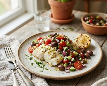 Baked Cod with Mediterranean Salsa