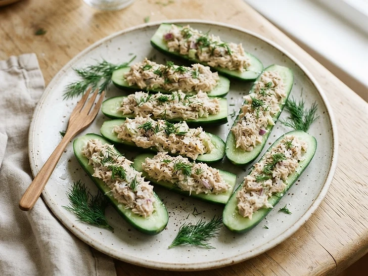 Rapid Tuna And Cucumber Salad Boats