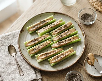 Creamy Celery And Almond Butter Bites