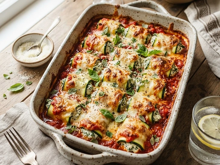 Low Carb Zucchini Lasagna Rolls