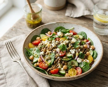 Lentil and Spinach Power Salad