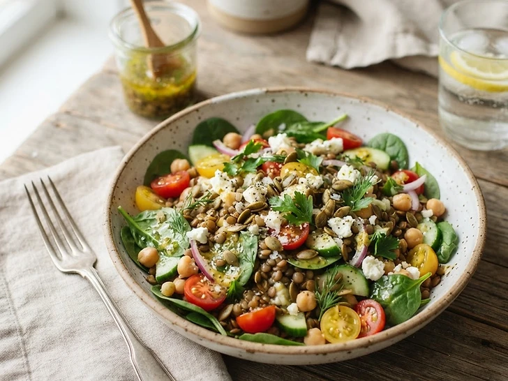Lentil and Spinach Power Salad