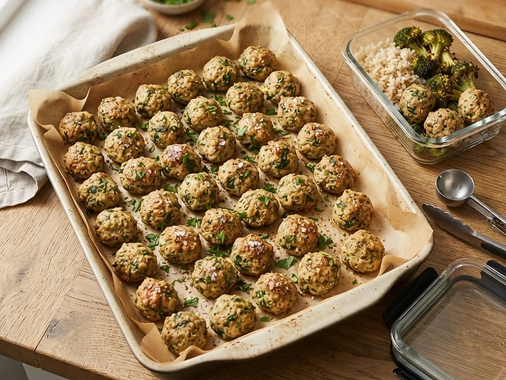 Turkey And Spinach Meatball Prep