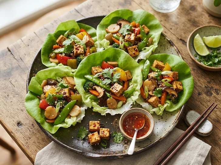 Tofu And Bell Pepper Stir Fry Wrap
