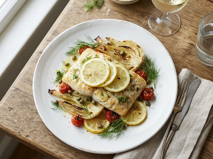 Baked Cod With Lemon And Fennel