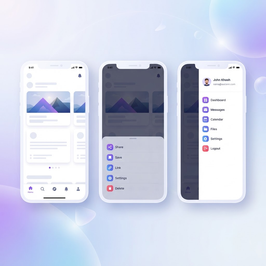 Mobile Navigation Patterns: When to Use Tabs, Drawers, and Bottom Sheets