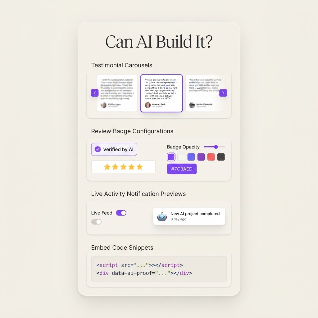 AI Social Proof Widget Builder