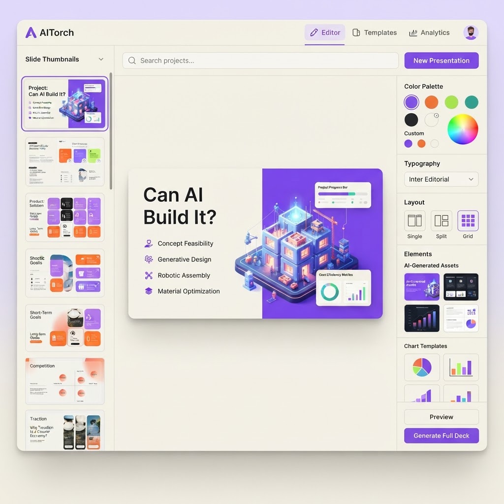 AI Presentation and Pitch Deck Generator