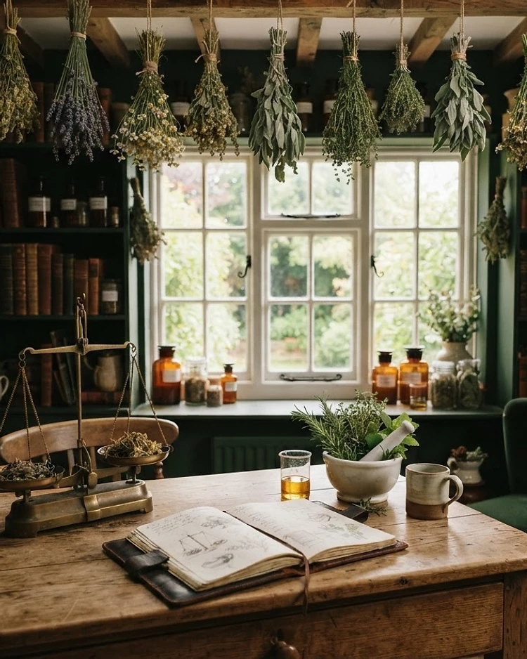 Chad Cornell's apothecary workspace