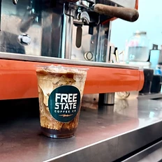 Free State iced coffee on the bar