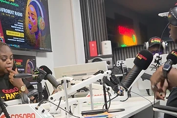 David in conversation live on-air at the studio desk