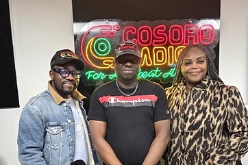 David with Juliee (Host) and Mr. Femi Bankole at the studio