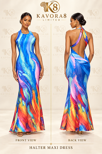 Halter Maxi Dress — Front & back view