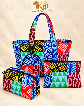 Pre-order: KAVORA8 Four-Piece Bag Set — Pattern 1 — Unity 66 Patchwork — Full set