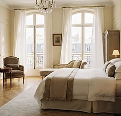 Interior of a luxury French boutique hotel suite