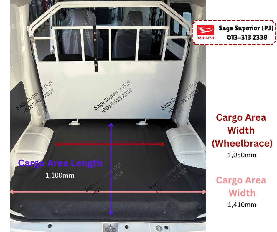 Daihatsu Gran Max Semi Panel Van Malaysia dimensions diagram 3 Malaysia