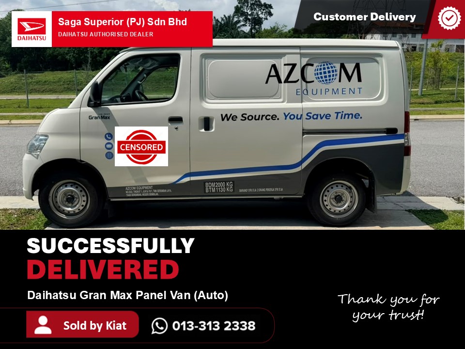 Daihatsu Gran Max Panel Van (Auto) delivered with custom van wrapping