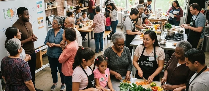 Clinicians, educators, community members, and families participating in health education