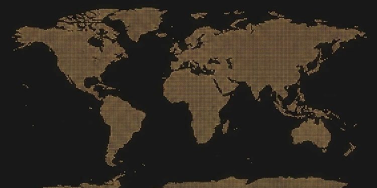World map showing Fonex distribution network