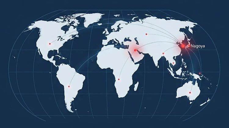 日本から世界への輸出ネットワーク / Export network from Japan to the world