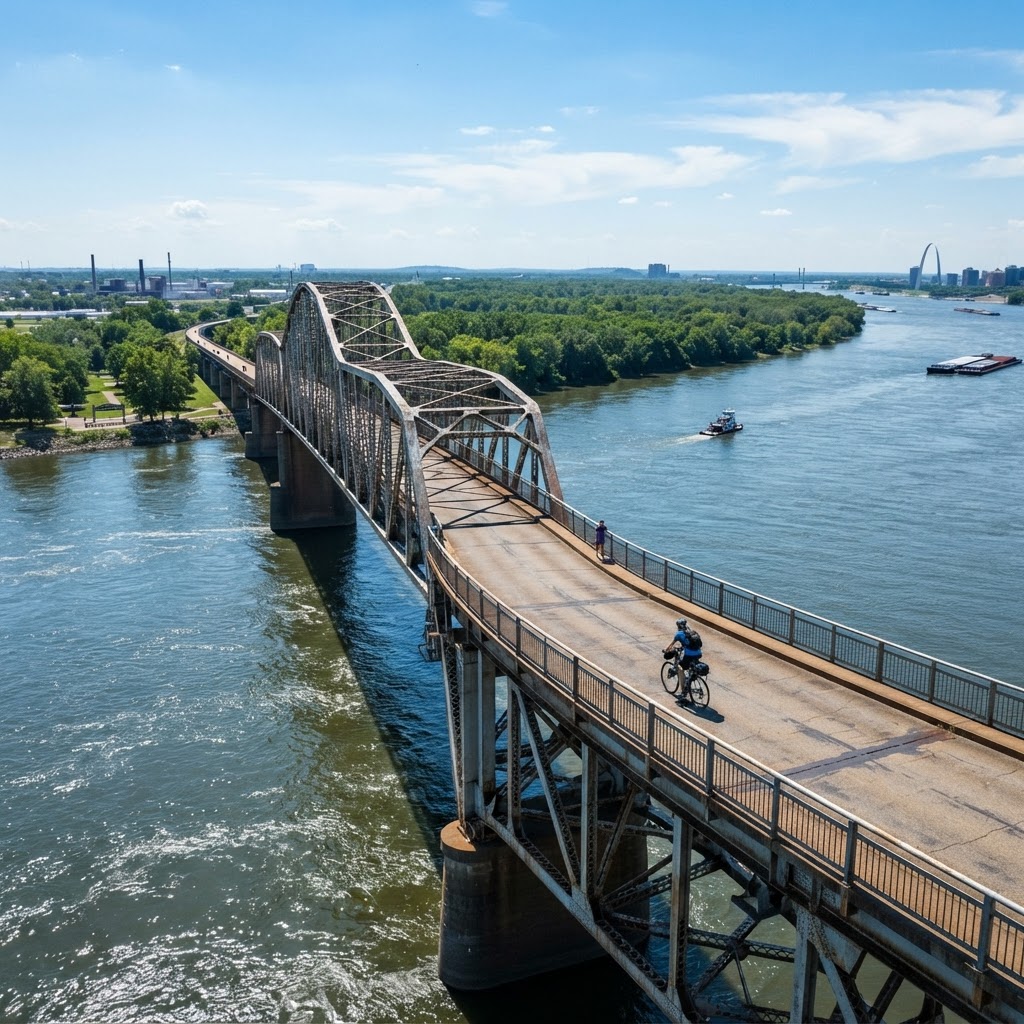 Chain of Rocks Bridge & Riverfront Trail
