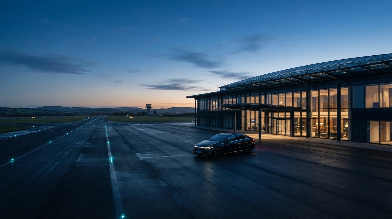 Private terminal at dawn