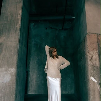 Angel Snow in the concrete alcove