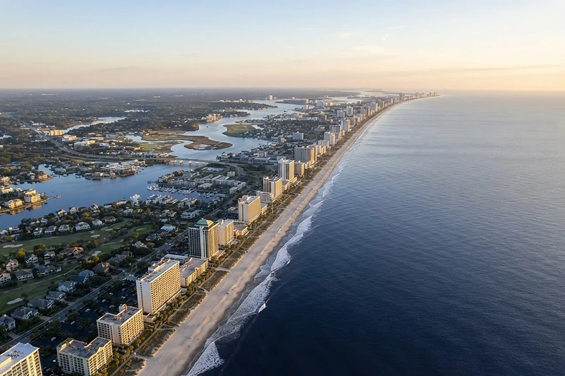 Aerial view of the Myrtle Beach coastline