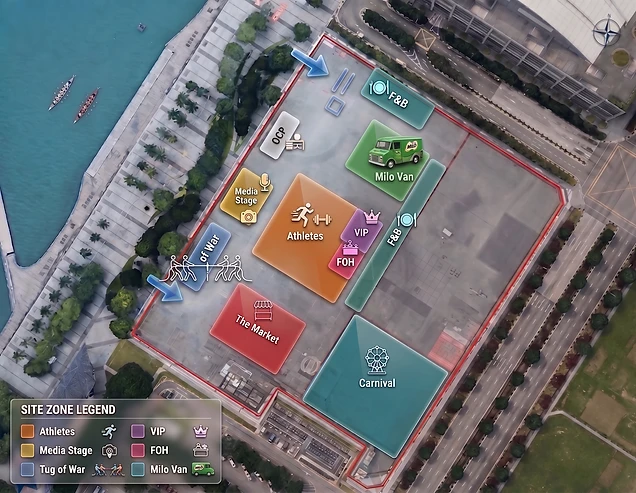 SSR Festival site layout map at Bayfront Event Space