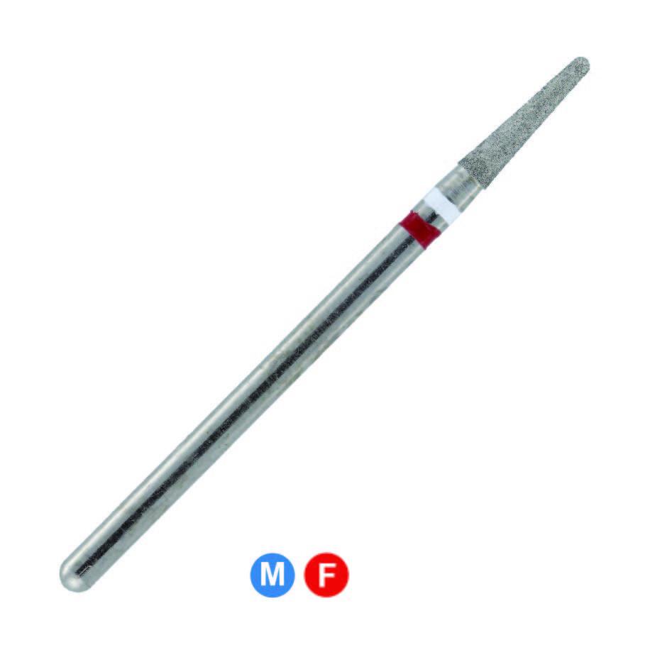 Tapered double-striped medium chamfer diamond bur