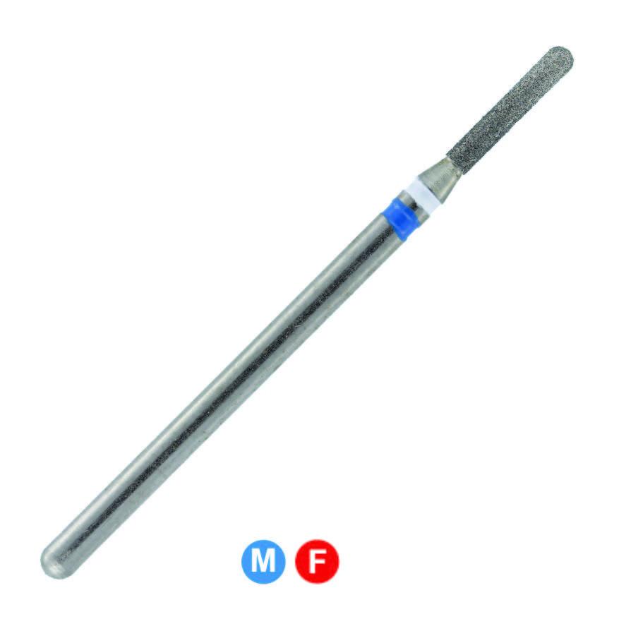 Parallel double-striped medium chamfer diamond bur