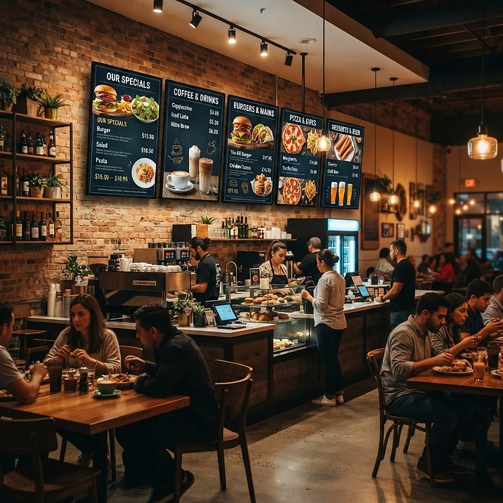 Your menu, broadcasting live on every screen