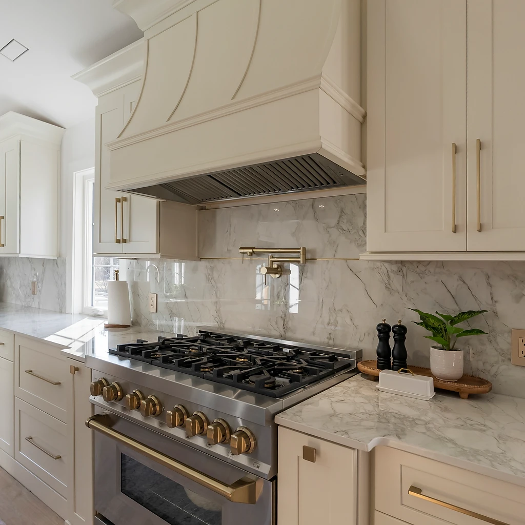 Modern kitchen with EZCabinetry cabinets and stone countertops in a Virginia home
