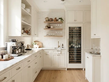 Butler's pantry with white shaker cabinetry