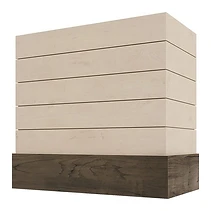 Box Straight with Shiplap & Walnut Band range hood