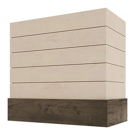 Box Straight with Shiplap & Walnut Band range hood
