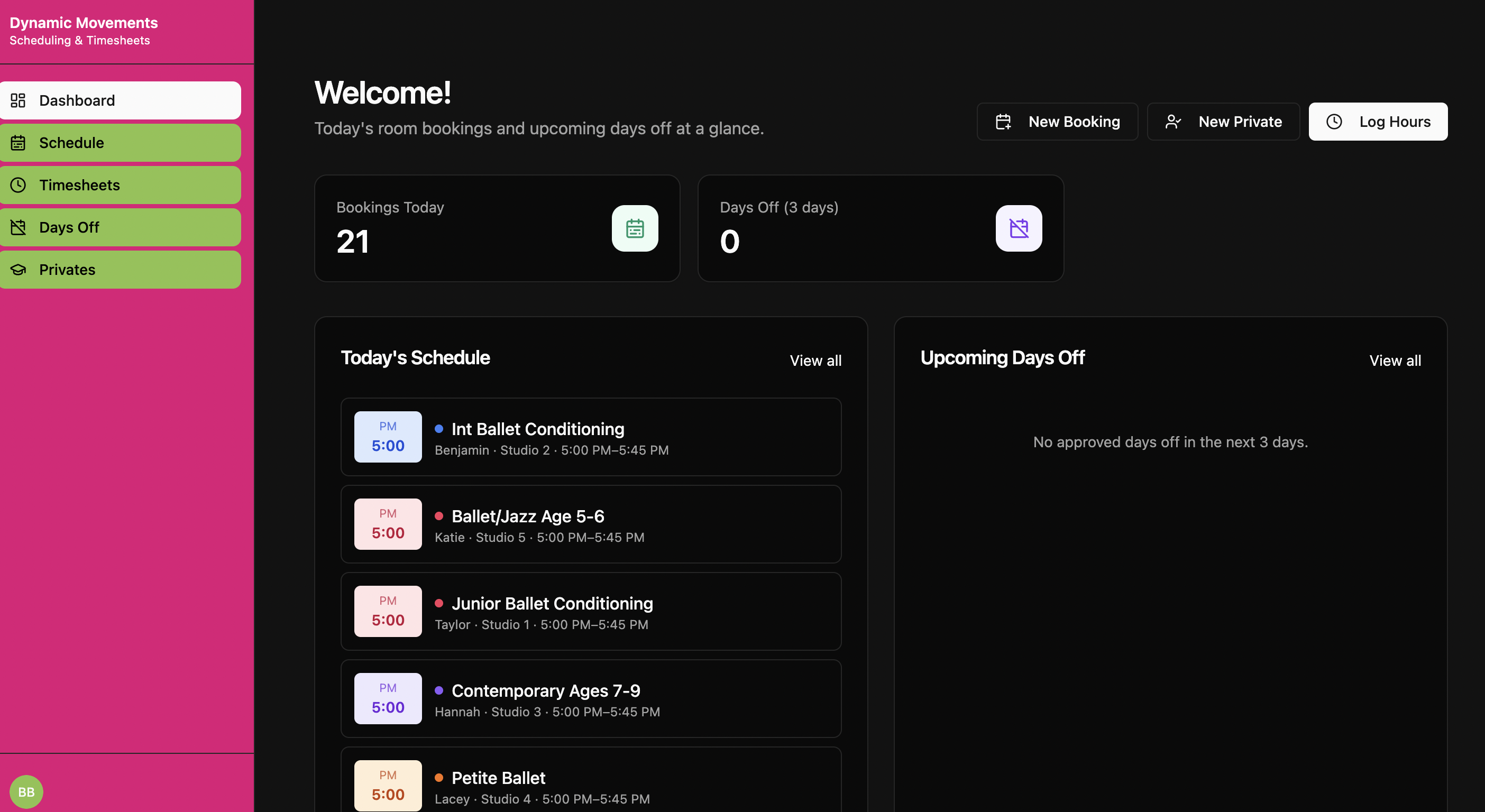 Dynamic Movements template preview
