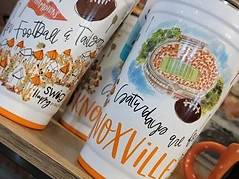 Illustrated game-day tumblers