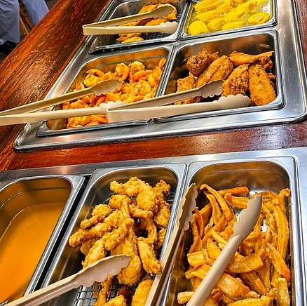 Seafood and Southern sides on Angie’s buffet