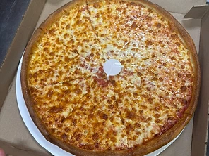 Large cheese pizza at Jack's Pleasant Pizza