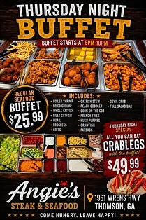 Past Thursday buffet promotion; details may be historical